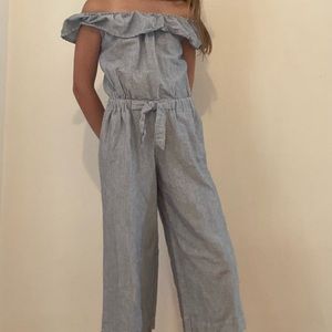 Blue and white striped Gap romper!!